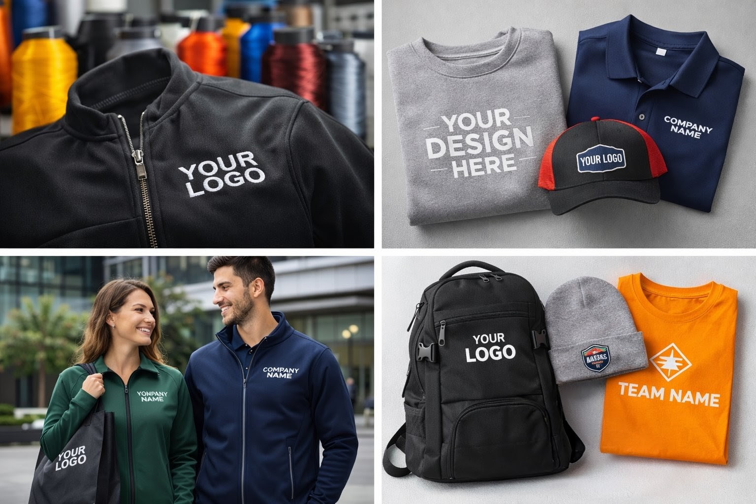 Custom embroidered jackets, polos and hats