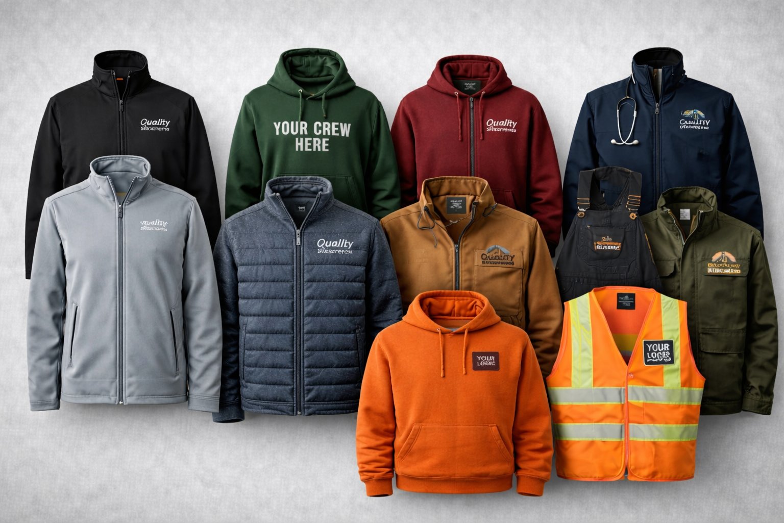 Custom embroidered and screen printed outerwear — jackets, hoodies and fleece, Hampton Roads VA